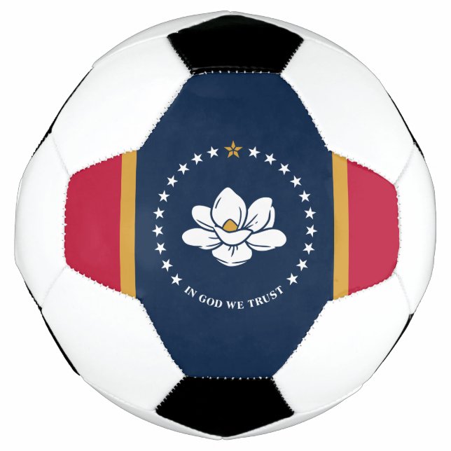 Patriotic Soccer Ball with Flag of Mississippi, US (Front)