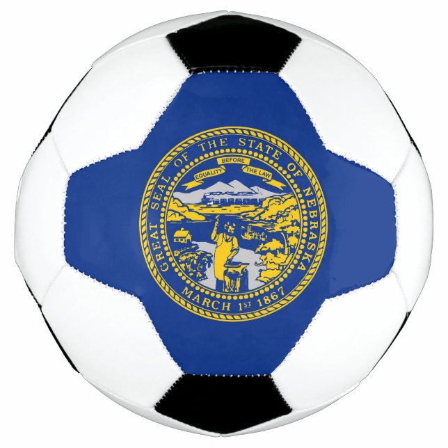 Patriotic Soccer Ball with Flag of Nebraska (Front)