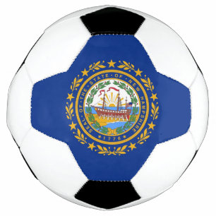 Patriotic Soccer Ball with Flag of New Hampshire