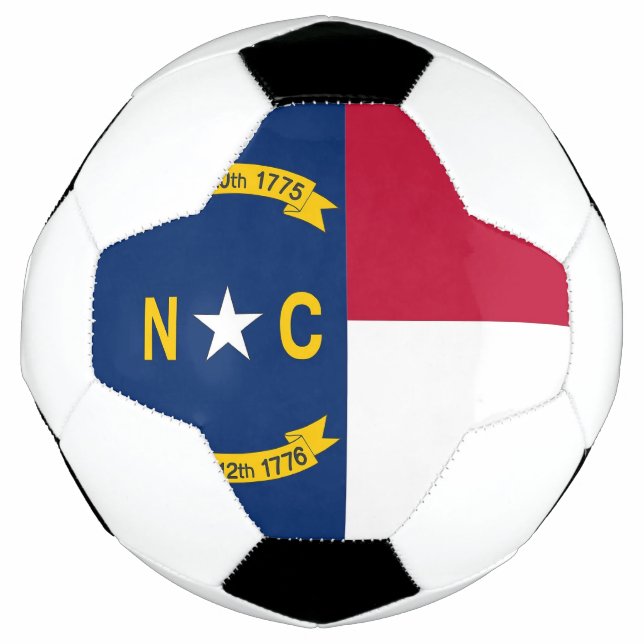 Patriotic Soccer Ball with Flag of North Carolina (Front)