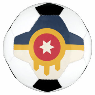 Patriotic Soccer Ball with Flag of Tulsa, Oklahoma