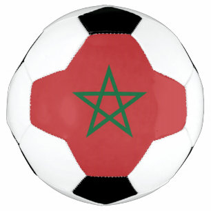 Patriotic Soccer Ball with Morocco Flag