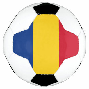 Patriotic Soccer Ball with Romania Flag