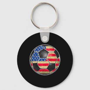 Patriotic Soccer Ll Usa Flag Key Ring