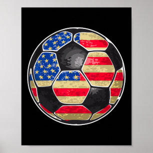 Patriotic Soccer Ll Usa Flag Poster