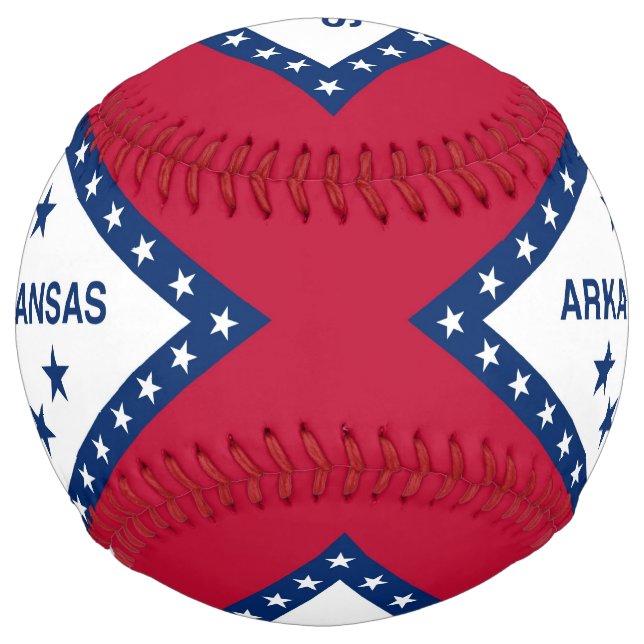 Patriotic Softball with flag of Arkansas, USA (Front)
