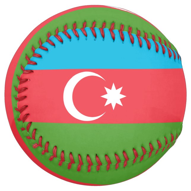 Patriotic Softball with flag of Azerbaijan (Front Left)