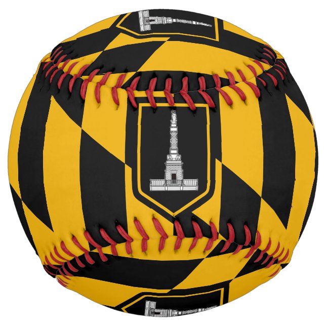 Patriotic Softball with flag of Baltimore, USA (Front)
