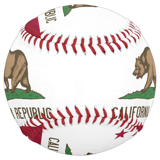 Patriotic Softball with flag of California, USA (Front)