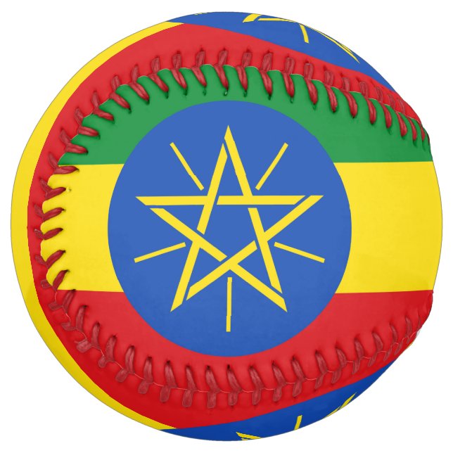 Patriotic Softball with flag of Ethiopia (Front Left)