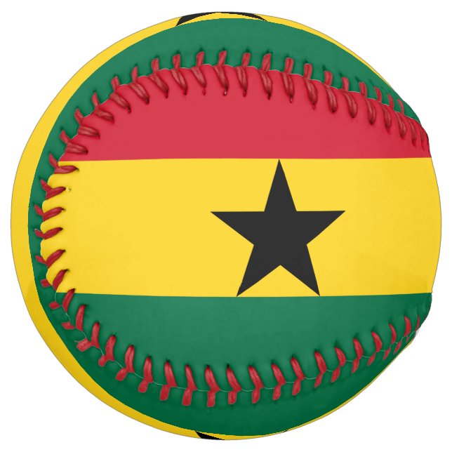 Patriotic Softball with flag of Ghana (Front Left)