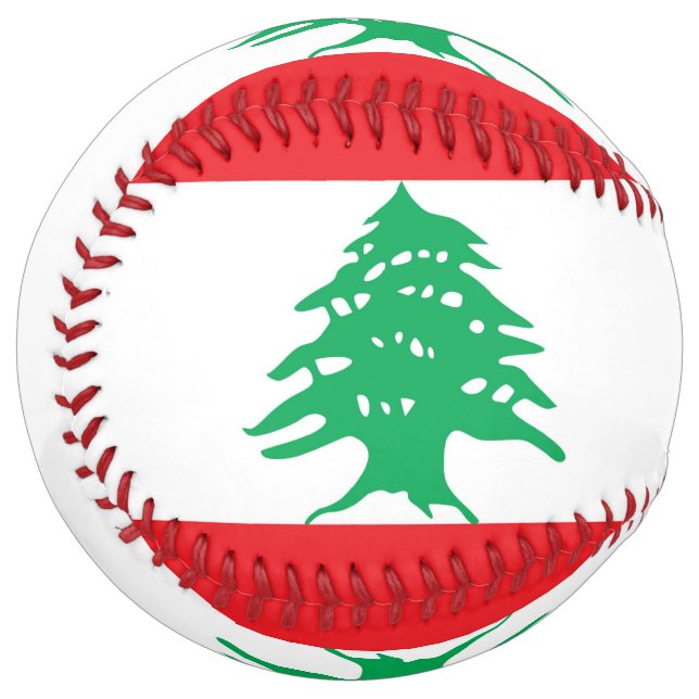 Patriotic Softball with flag of Lebanon (Front Left)