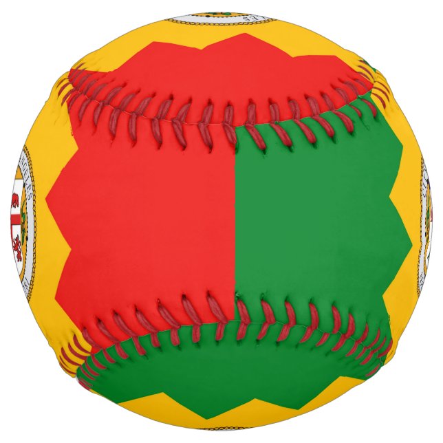 Patriotic Softball with flag of Los Angeles, USA (Front)