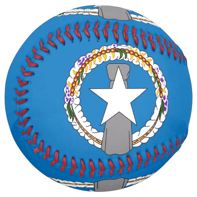 Patriotic Softball with flag of Northern Mariana (Front Left)
