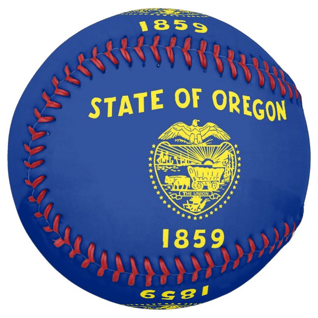 Patriotic Softball with flag of Oregon, USA (Front Left)
