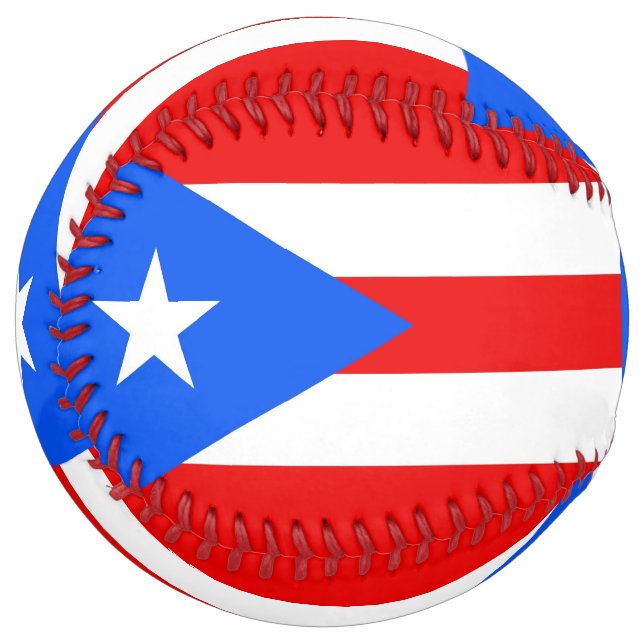 Patriotic Softball with flag of Puerto Rico, USA (Front Left)