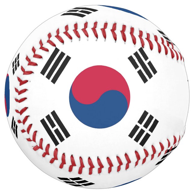 Patriotic Softball with flag of South Korea (Front Left)
