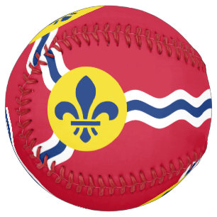 Patriotic Softball with flag of St. Louis