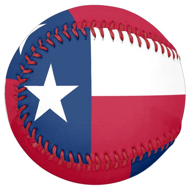Patriotic Softball with flag of Texas USA (Front Left)