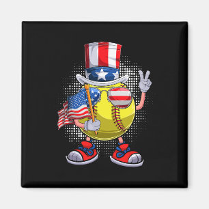 Patriotic Softll 4th Of July Usa Men Women Boys Gi Magnet