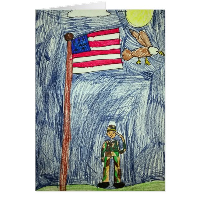 Patriotic Soldier Card - Art by Ayla (Front)