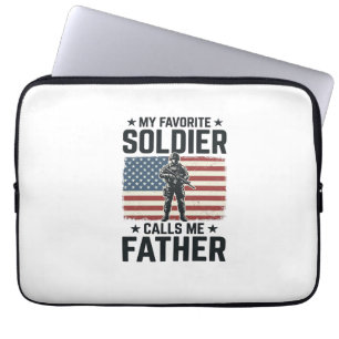 Patriotic Soldier Father Vintage Vector Shirt Desi Laptop Sleeve