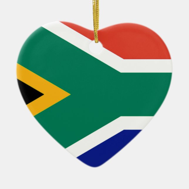 Patriotic South Africa flag Bokke Ceramic Tree Decoration (Front)