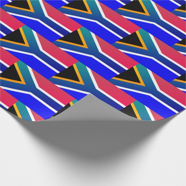 Patriotic SOUTH AFRICA Flag PURPLE TINT Wrapping Paper (Corner)