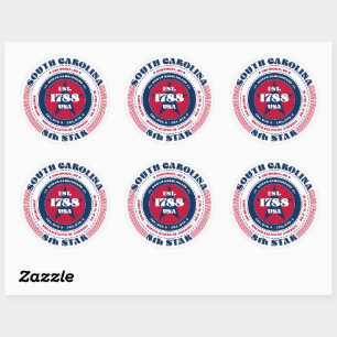 Patriotic South Carolina Circle Design Sticker