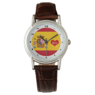 Patriotic Spain watch, Red heart, Spanish Flag Watch