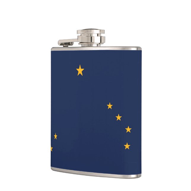 Patriotic, special flask with Flag of Alaska (Left)