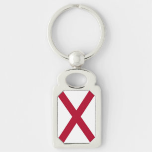 Patriotic, special keychain with Flag of Alabama