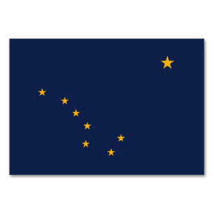Patriotic, special table card with Flag of Alaska