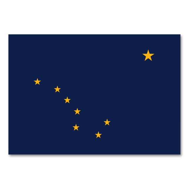 Patriotic, special table card with Flag of Alaska (Front)