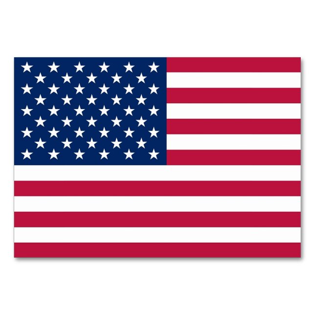 Patriotic, special table card with Flag of USA (Front)