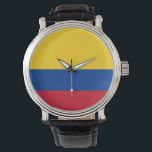 Patriotic, special watch with Flag of Colombia<br><div class="desc">Add a touch of Colombian pride to your accessories with our exclusive hand watch featuring the flag of Colombia! Crafted with meticulous attention to detail, this hand watch is more than just a functional timepiece; it’s a celebration of Colombia’s cultural identity and vibrant spirit. The elegant design prominently displays the...</div>