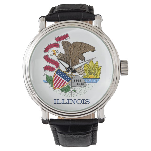 Patriotic, special watch with Flag of Illinois (Front)