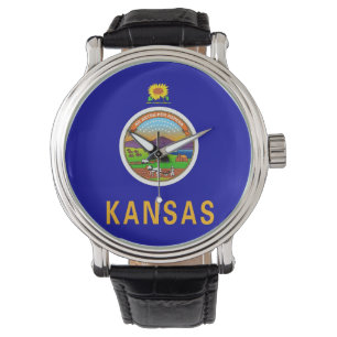 Patriotic, special watch with Flag of Kansas
