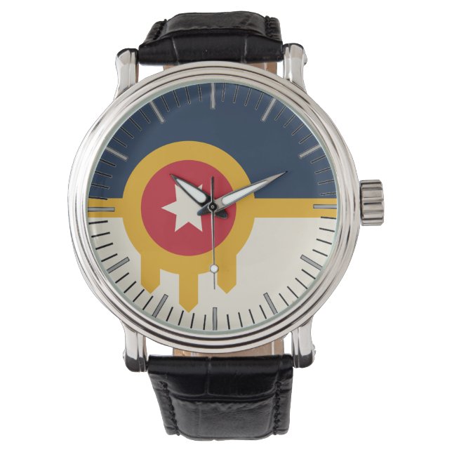 Patriotic, special watch with Flag of Tulsa City (Front)