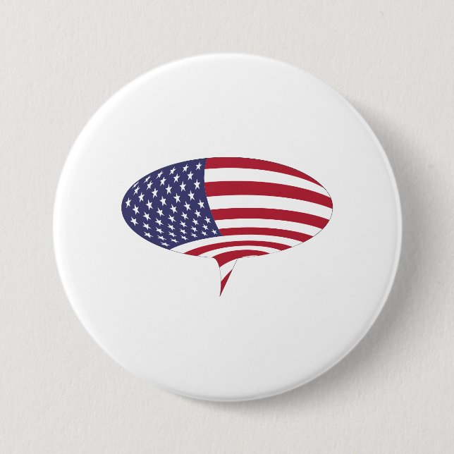 Patriotic Speech Bubble Patches & Buttons (Front)