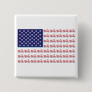 Patriotic Sport Bike 15 Cm Square Badge