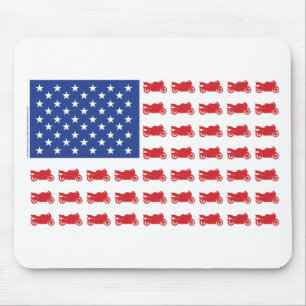 Patriotic Sport Bike Flag Mouse Pad