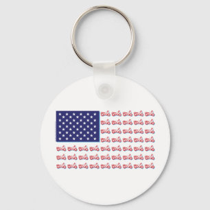 Patriotic Sport Bike Key Ring