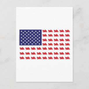 Patriotic Sport Cruiser Motorcycle Postcard