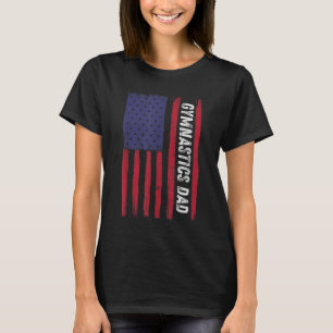 Patriotic Sports American USA Flag Gymnastics Dad T-Shirt