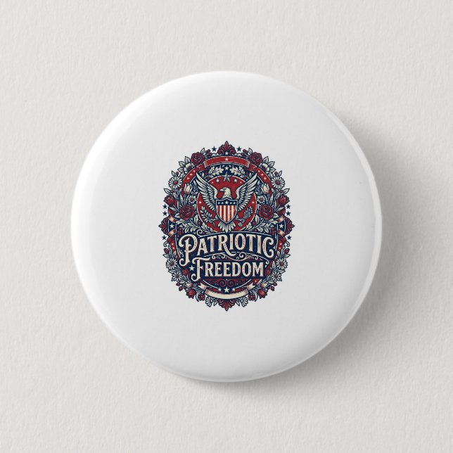 Patriotic Spring Garden Vector Graphic Tee 6 Cm Round Badge (Front)