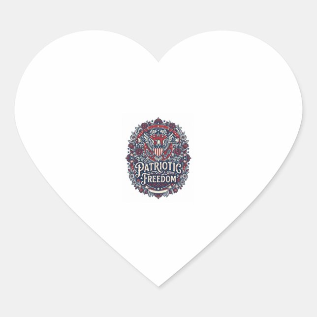 Patriotic Spring Garden Vector Graphic Tee Heart Sticker (Front)