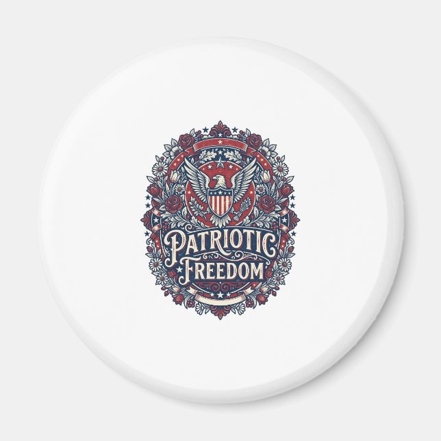 Patriotic Spring Garden Vector Graphic Tee Magnet (Front)