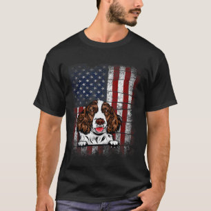 Patriotic Springer Spaniel American Flag Dog T-Shirt