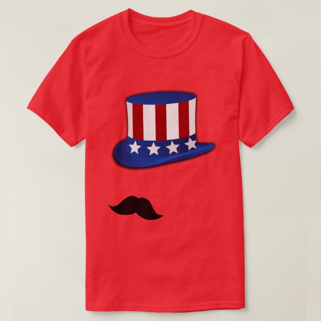 Patriotic Stache T-Shirt (Design Front)